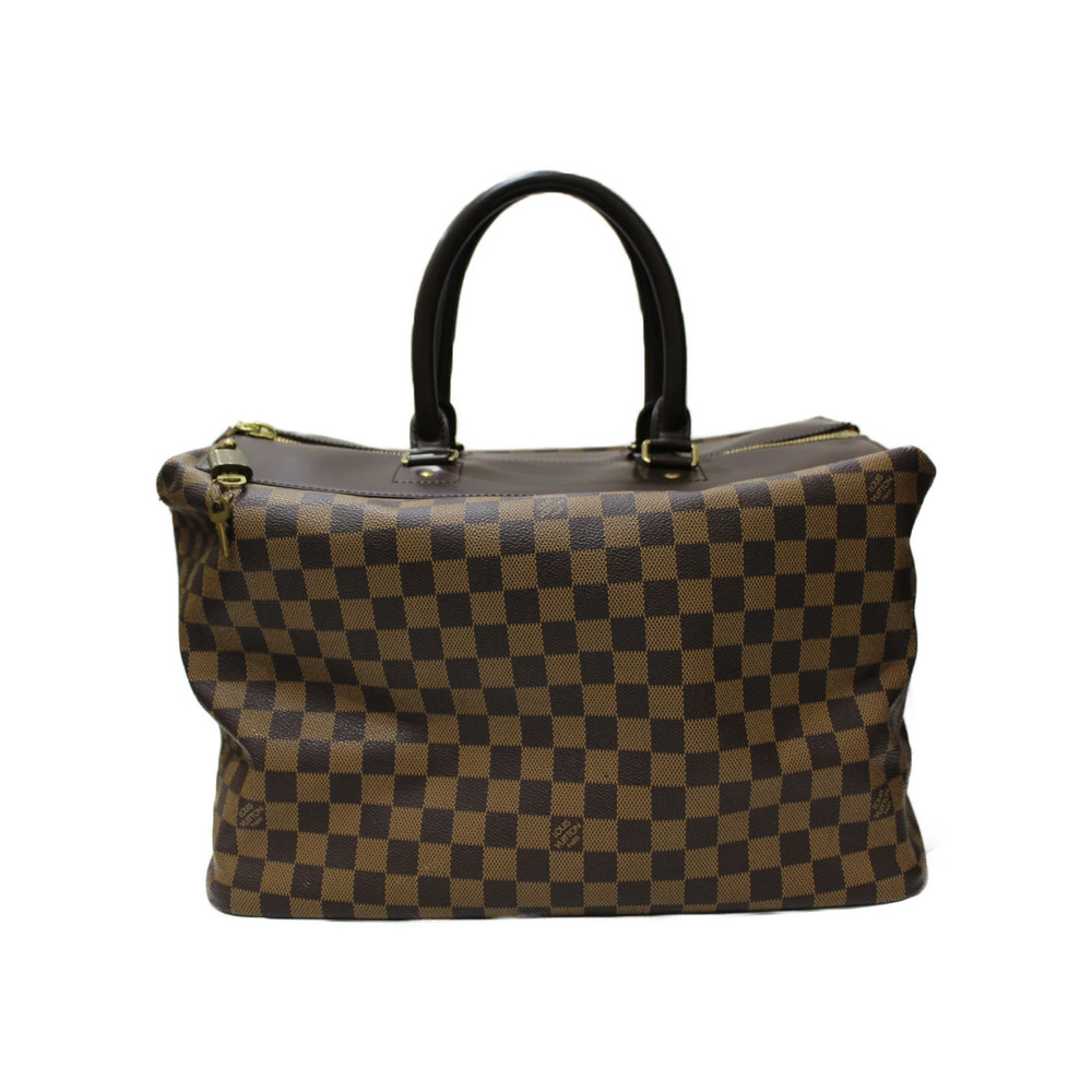 LOUIS VUITTON Greenwich Boston Bag Travel Damier Padlock Key